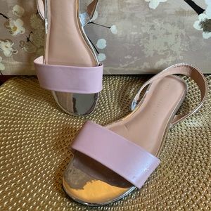 Zara Blush Pink and Silver Metallic sandal